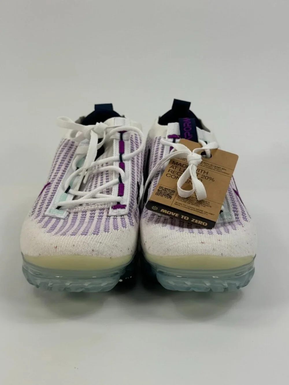 Nike Air Vapormax 2021 FK GS 'White Metallic Silver' DB1550-105 size 6.5 Y / 8 W